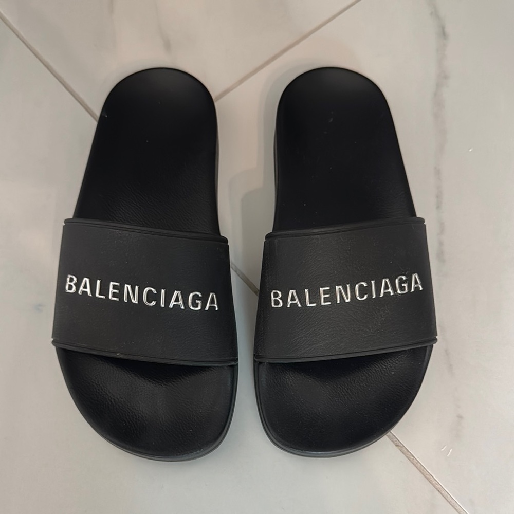 Balenciaga Black Slide Sandals